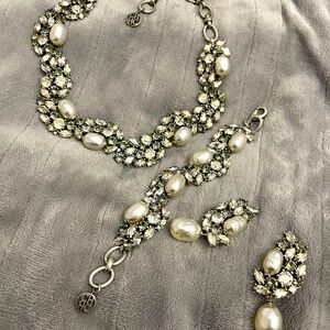 Carolina Herrera jewelry set. Necklace, bracelet, and earrings